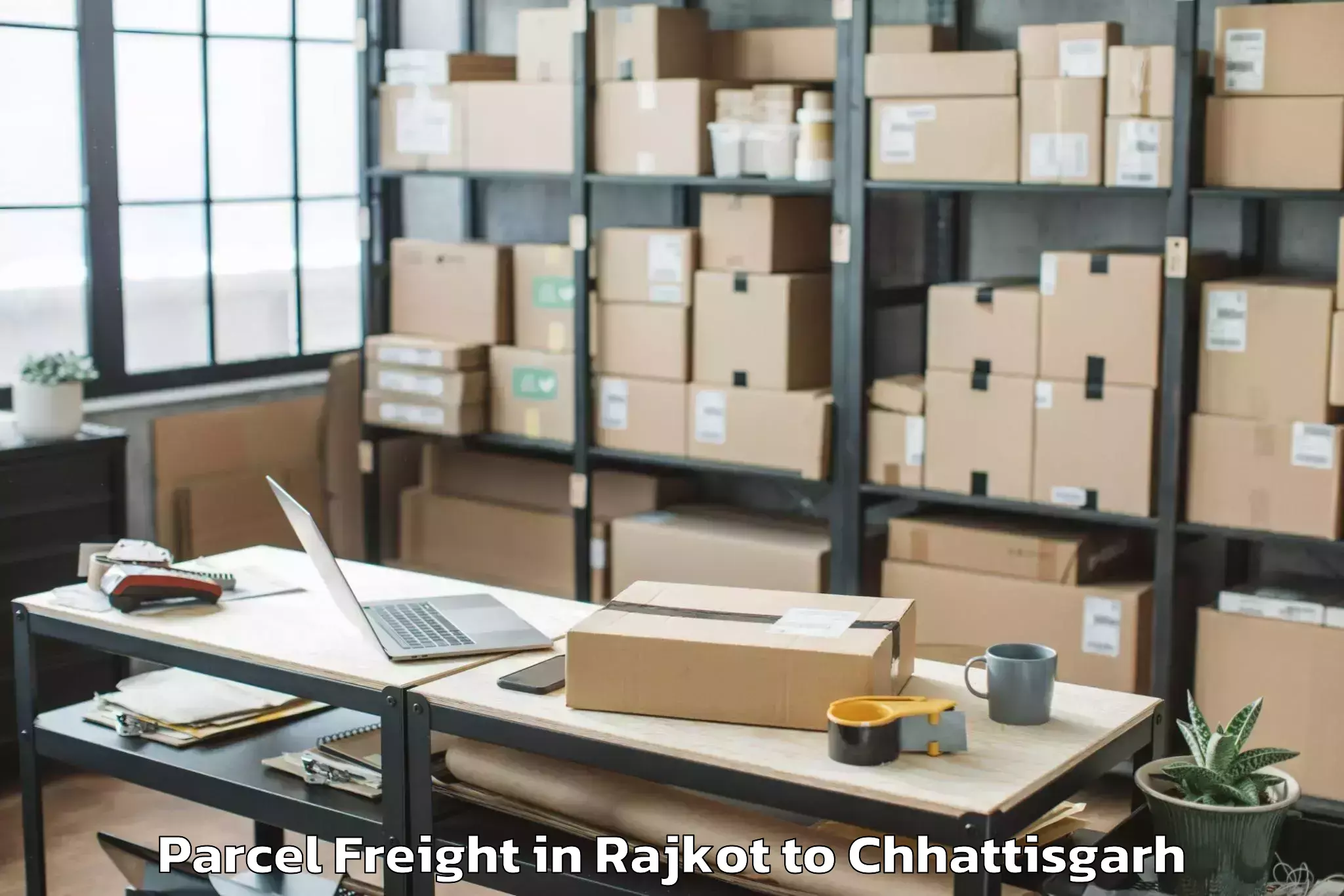 Hassle-Free Rajkot to Jashpurnagar Parcel Freight